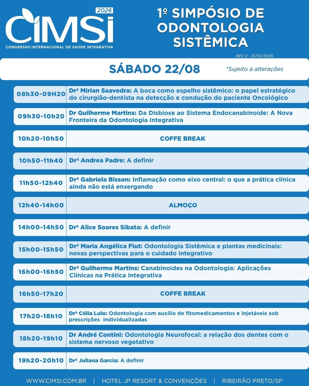 IDIS - CIMSI 2026 - PROGRAMAÇÃO ODONTOLOGIA - IMG001 - 1080 X 1350_REV02